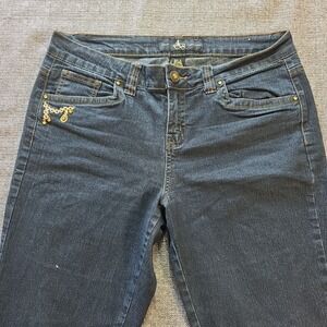 AB Jeans Collection Womens Size 12 Blue Embroidered 5 Pocket Design